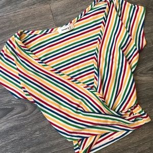 Cropped Rainbow Crossover Top